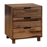 3 - Drawer Mid-Century Walnut Nightstand